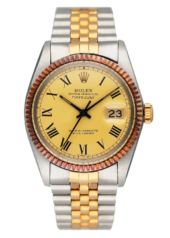 Rolex Datejust 16013 Buckley Dial Mens Watch Box Papers