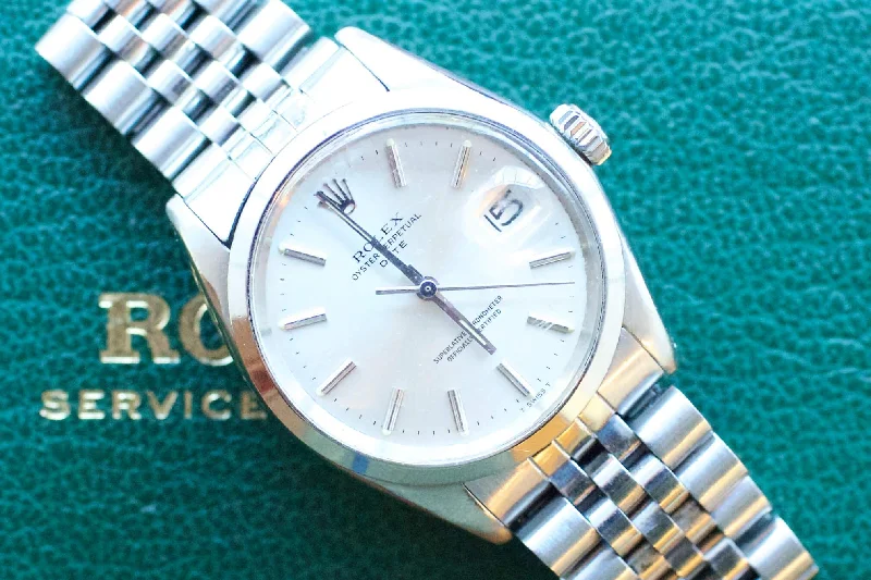 SOLDOUT: Rolex 1501 Oyster Perpetual Date 34mm Jubilee Bracelet Service Box