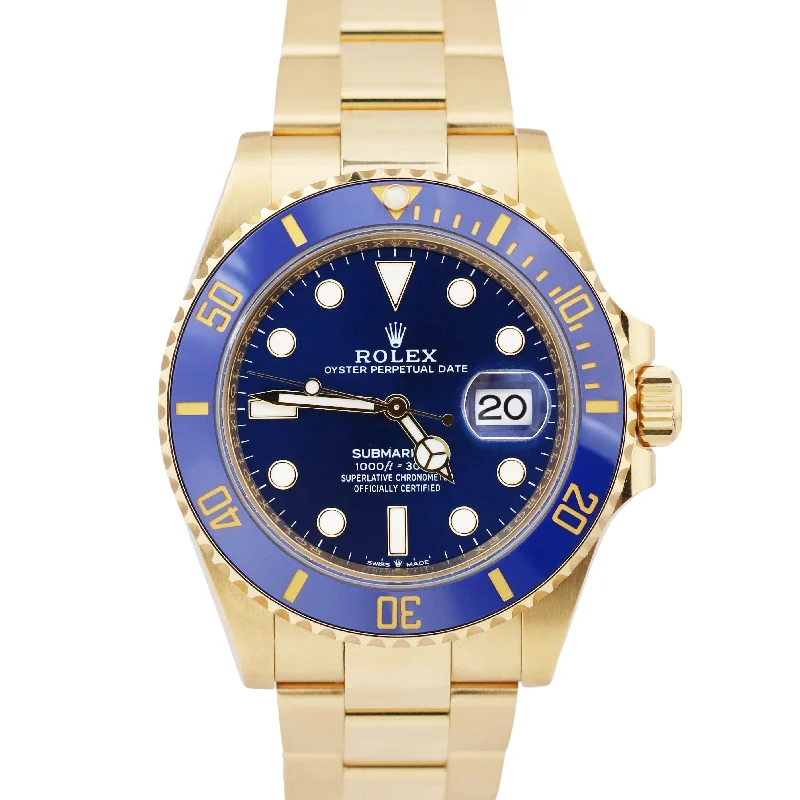 MINT 2023 PAPERS Rolex Submariner Date 41 18K Gold BLUE 41mm 126618 LB BOX