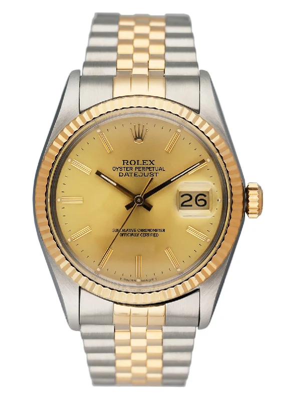 Rolex Datejust 16013 Champagne Dial Mens Watch Box Papers