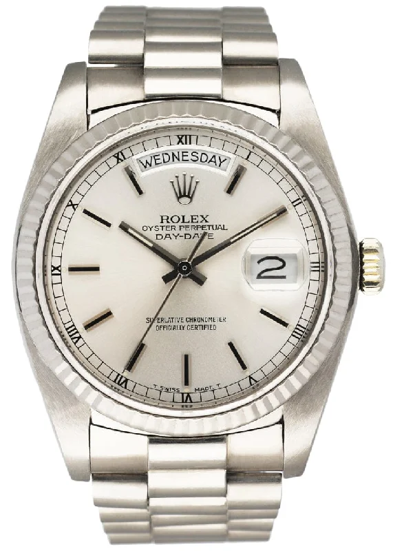 Rolex Day-Date 18039 18K White Gold Mens Watch