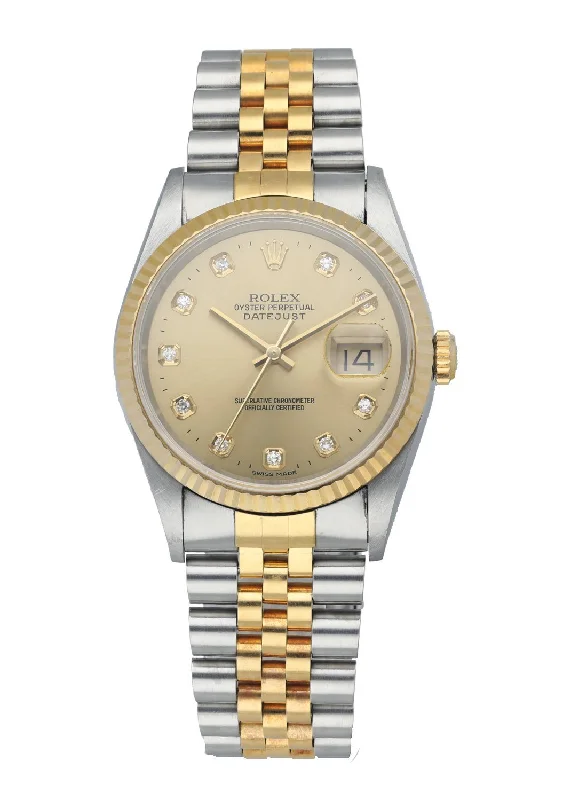 Rolex Datejust 16233 Diamond Dial Mens Watch