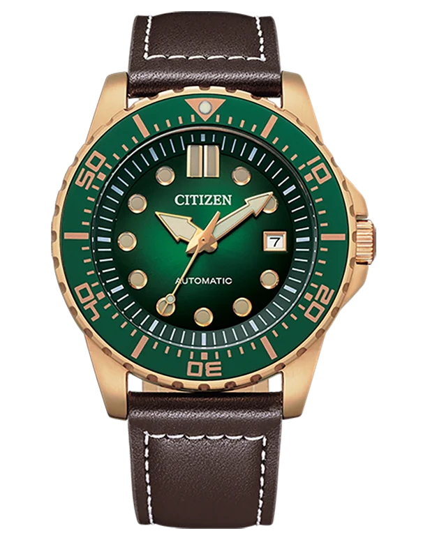 Citizen - Mechanical Dress Watch - Green Dial Gold Tone Steel 43mm  - NJ0173-18X  - 784988