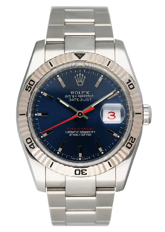 Rolex Datejust Turn-O-Graph 116264 Blue Dial Mens Watch