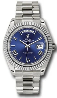 Rolex Day-Date 40 Fluted Bezel  Blue Roman Dial 228239