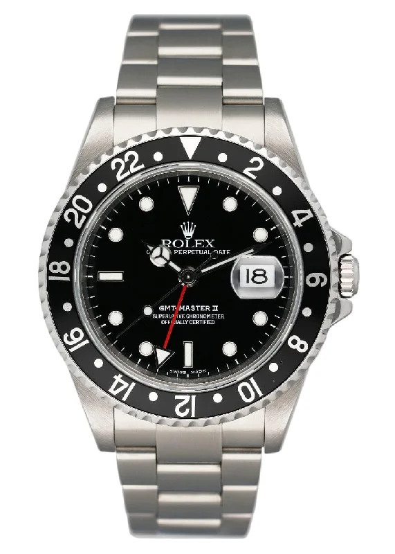 Rolex GMT Master II 16710 Stainless Steel Mens Watch Box Papers