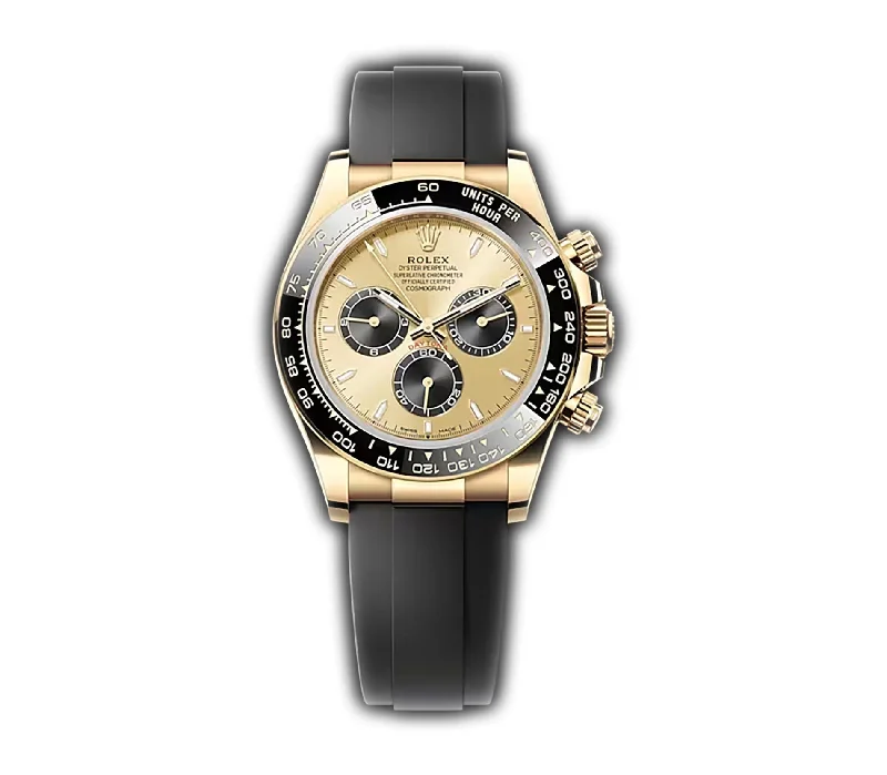 40mm 18k YG Ceramic Bezel Golden Bright Black Dial Oysterflex New Caliber