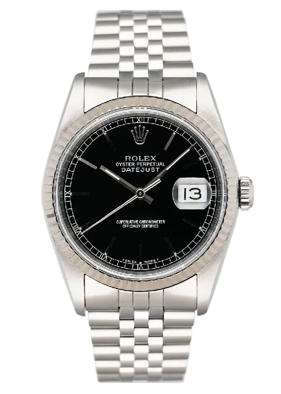 Rolex Datejust 16234 Black Dial Mens Watch