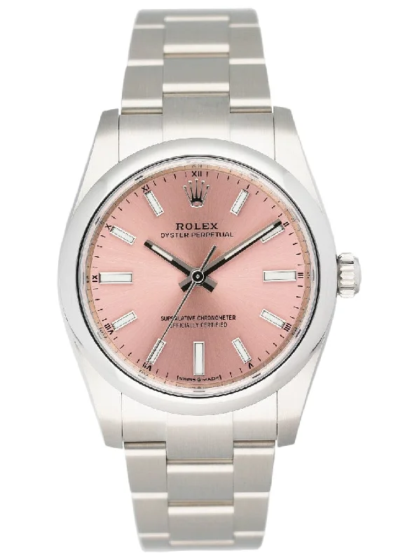 Rolex Oyster Perpetual 124200 Midsize Pink Dial Ladies Watch Box Papers