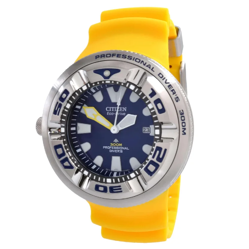 Citizen Men's Watch - Promaster Marine Eco-Drive Blue Dial Yellow Strap | BJ8058-06L