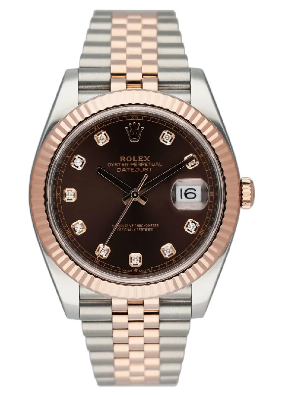 Rolex Datejust 41 126331 Chocolate Diamond Dial Mens Watch Box Papers