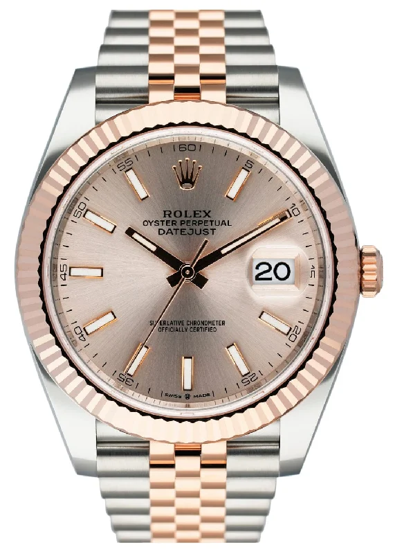 Rolex Datejust 41 126331 Sundust Dial Rose Gold Mens Watch Box Papers