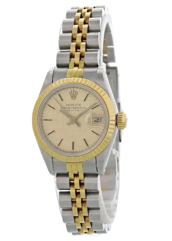 Rolex Datejust 69173 Linen DIal Ladies Watch Box Papers