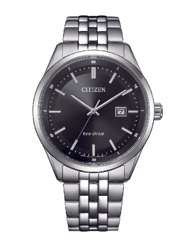 Citizen Eco-Drive Black Dial Stainless Steel Watch BM7560-59E