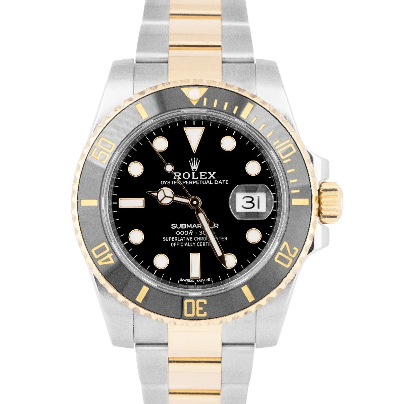 MINT PAPERS Rolex Submariner Ceramic Black 40mm 116613 LN 18K Two-Tone Steel BOX