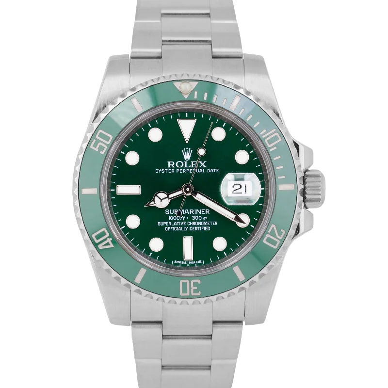 Rolex Submariner Date HULK Green Ceramic Stainless Steel 40mm 116610 LV Watch