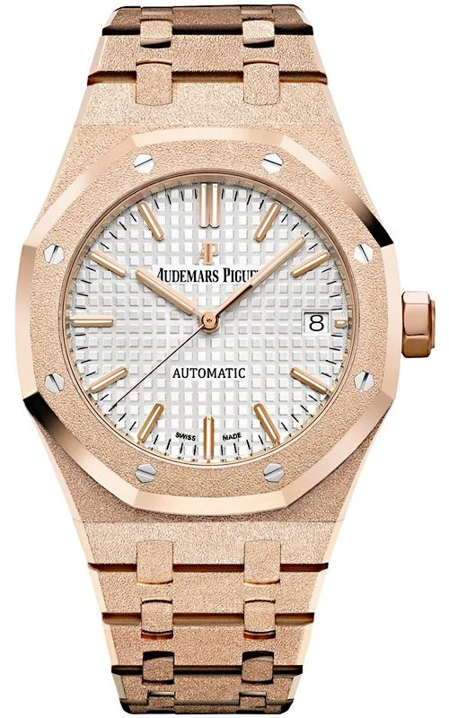 Audemars Piguet Royal Oak Lady Ladies 37mm Frosted Rose Gold White Dial 15454OR.GG.1259OR.01