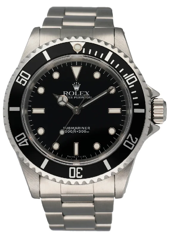 Rolex Oyster Perpetual Submariner 14060 No Date Mens Watch Box Papers