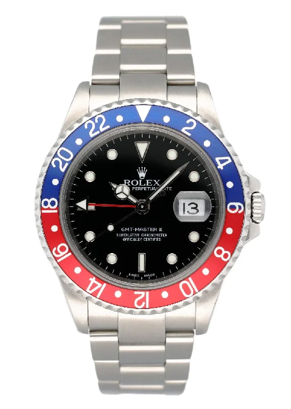 Rolex GMT Master II 16710 Pepsi Bezel Mens Watch Box Papers