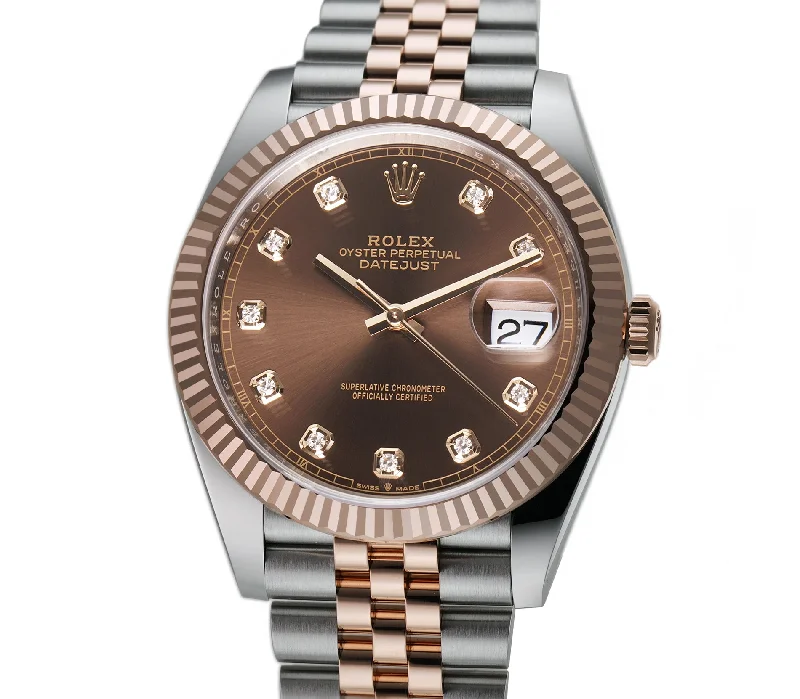 41mm Steel & Everose Gold Chocolate Diamond Dial Jubilee Bracelet