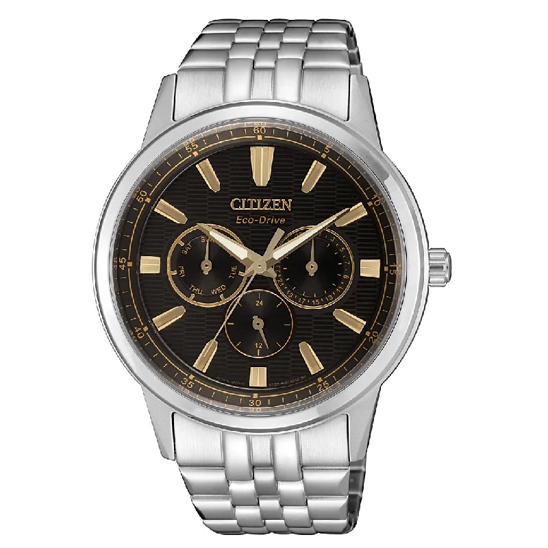 Citizen Eco-Drive Stainless Steel Black Dial Watch BU2071-87E