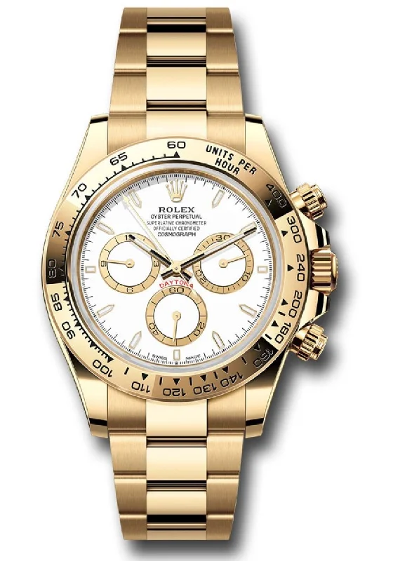 Rolex Yellow Gold White Index Dial Daytona Oyster Bracelet 126508