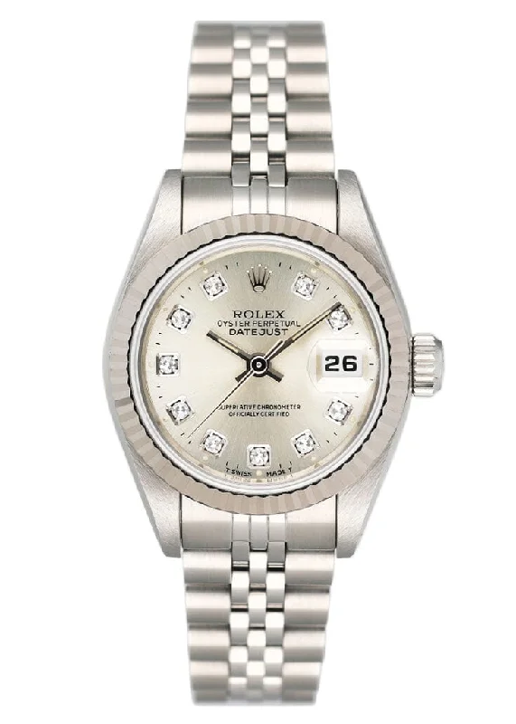 Rolex Datejust 69174 Diamond Sliver Dial Ladies Watch