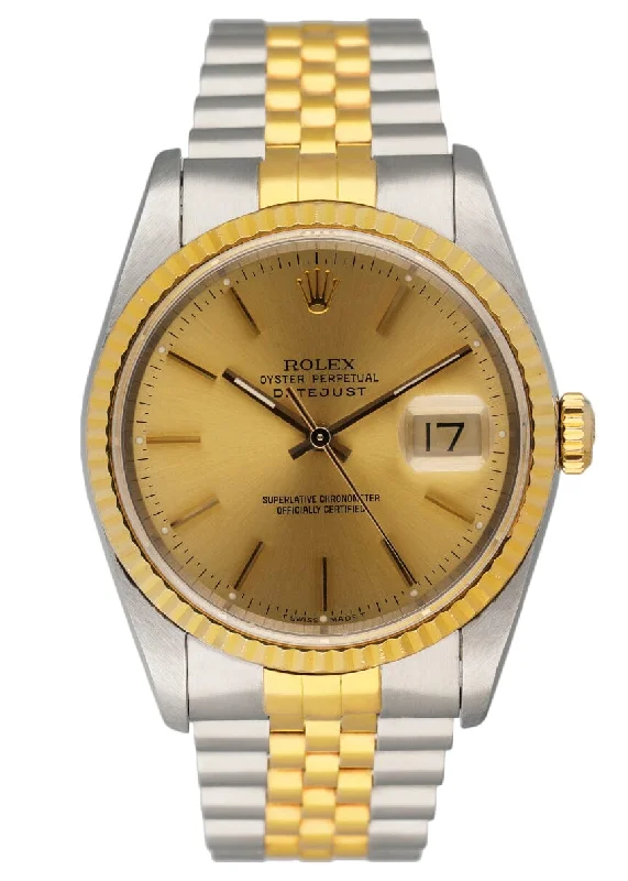 Rolex Datejust 16233 Champagne Dial Mens Watch