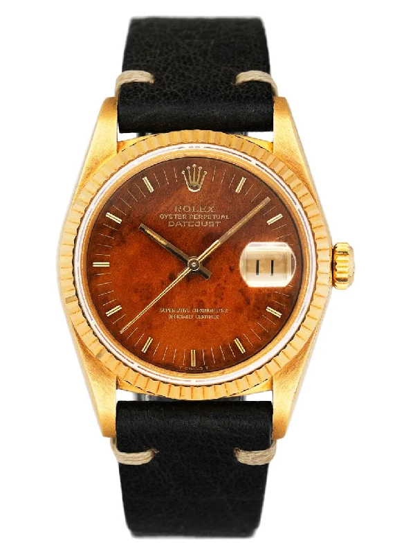 Rolex Datejust 16018 Wood Dial Mens Watch