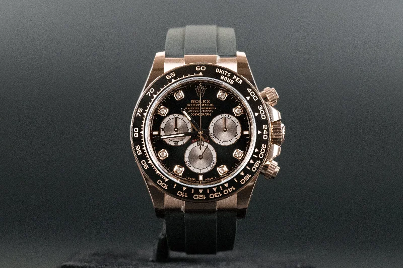 Rolex<br>126515 Daytona Oysterflex Rose Gold Black Diamond Dial