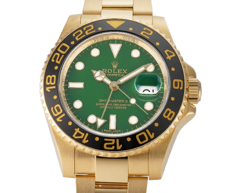 18k Yellow Gold Ceramic Bezel Green Dial