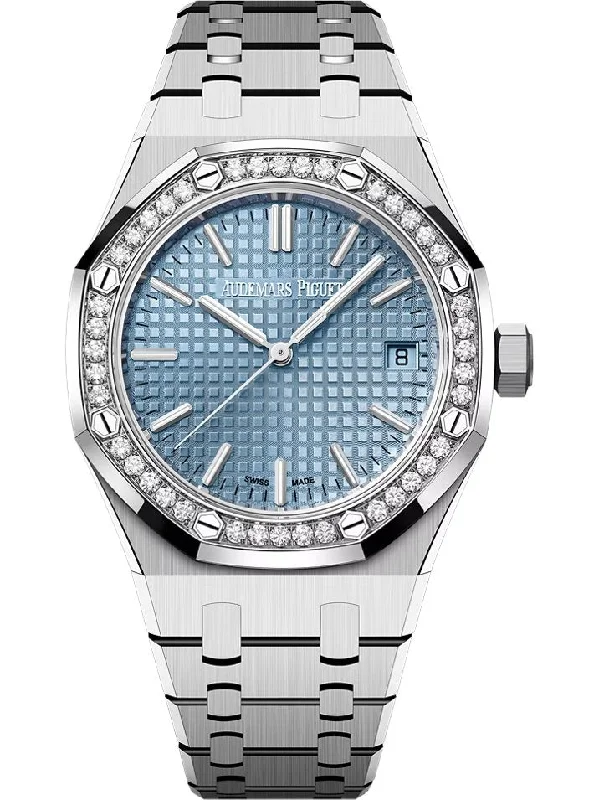 Audemars Piguet Royal Oak Selfwinding Ice Blue Dial Diamond Bezel 15551ST.ZZ.1356ST.04