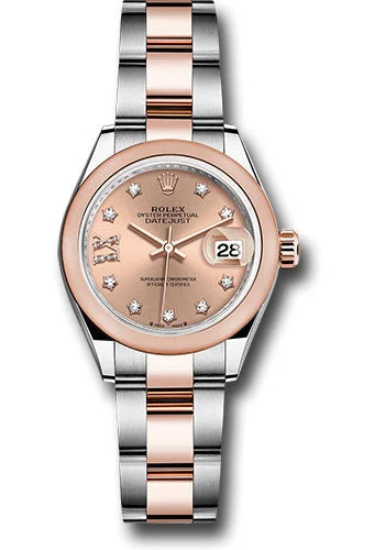 Rolex Everose Rolesor Lady-Datejust Watch - Domed Bezel - RosŽ Star Diamond Roman 9 Dial - Oyster Bracelet - 279161 rs9dix8do