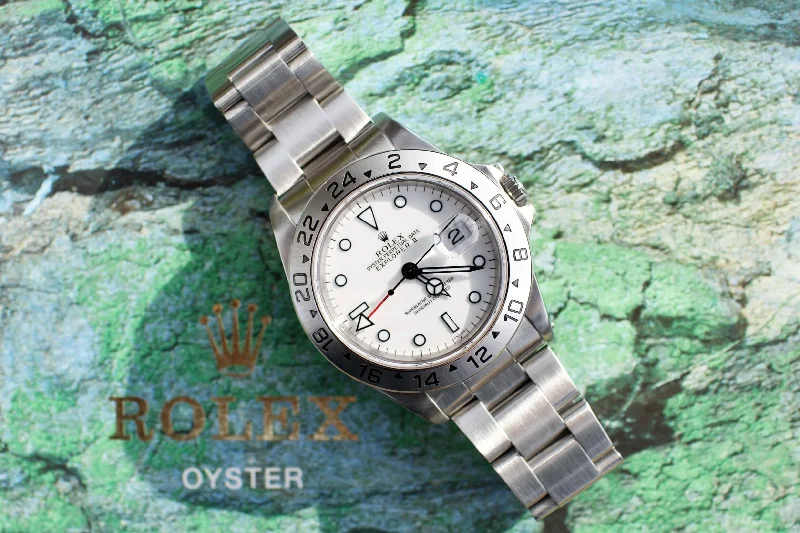 SOLDOUT: Rolex Explorer II POLAR SWISS ONLY Dial Ref 16570 Box and Papers