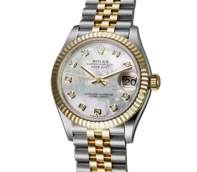 31mm Steel And Yellow Gold MOP Mother of Pearl Diamond Dial Jubilee