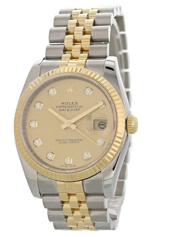 Rolex Oyster Perpetual Datejust 116233 Diamond Dial Men's Watch