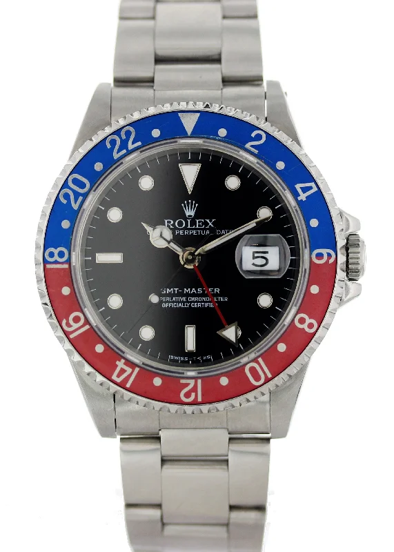 Rolex Oyster Perpetual Date GMT Master Pepsi Bezel 16700 Mens Watch