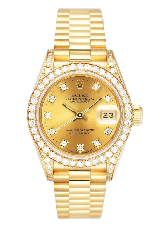 Rolex Datejust 69158 Diamond 18K Yellow Gold Ladies Watch