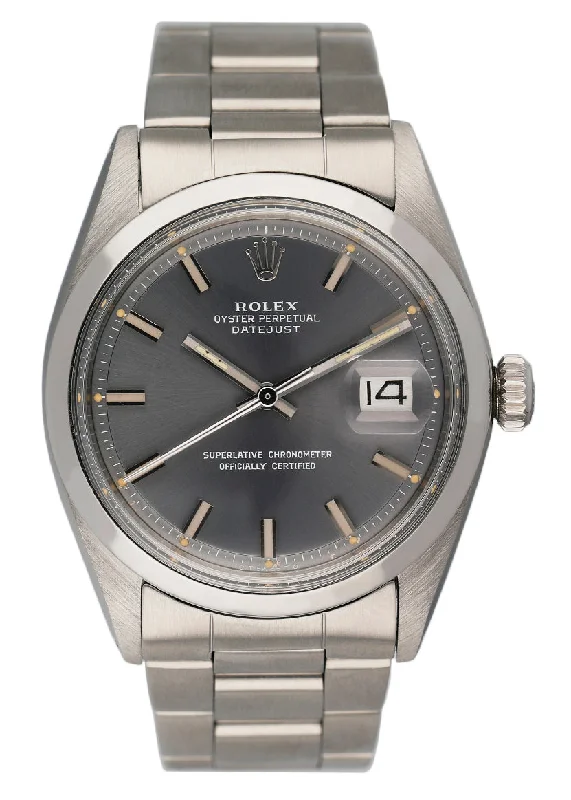 Rolex Oyster Perpetual Datejust 1600 Slate Dial Mens Watch