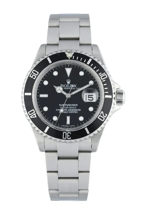 Rolex Submariner 16610 Engraved Rehaut Men's Watch