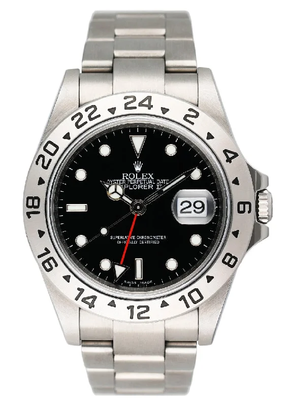 Rolex Explorer II 16570 Black Dial Mens Watch Box Papers