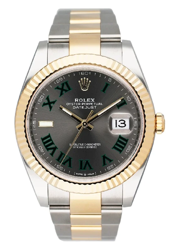 Rolex Datejust 41 126333 Wimbledon Dial Mens Watch Box Papers