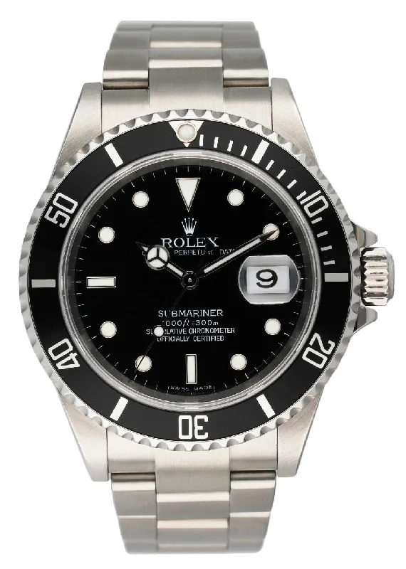 Rolex Submariner Date 16610 Mens Watch Box Papers