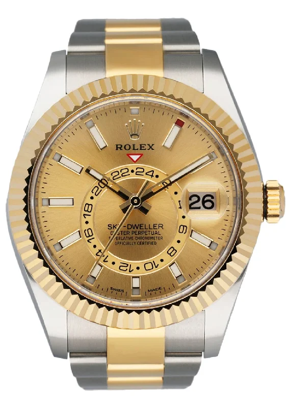 Rolex Sky Dweller 326933 Champagne Dial Mens Watch Box Papers