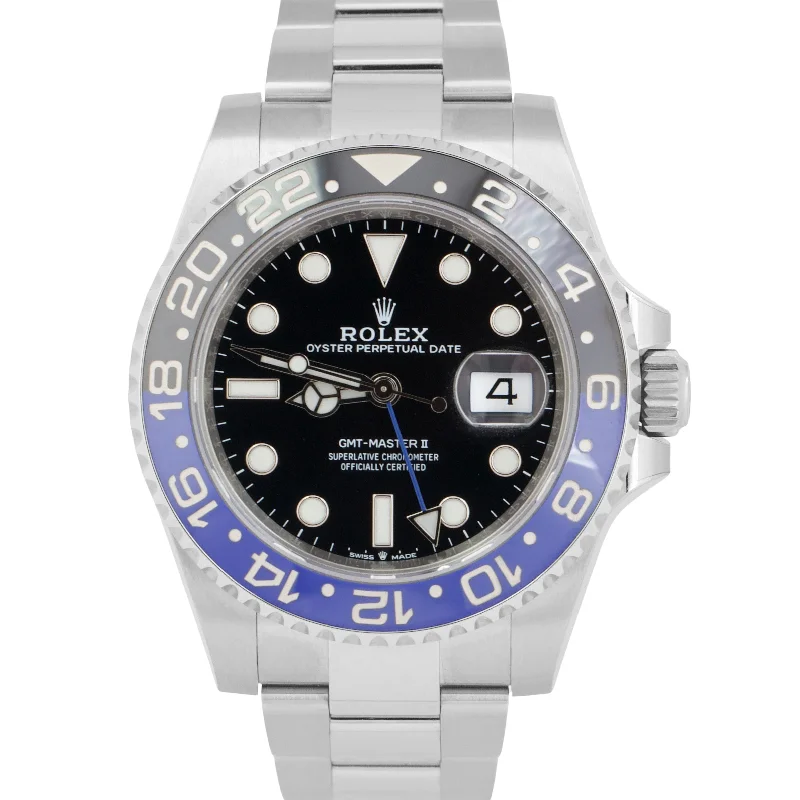 NEW PAPERS Rolex GMT-Master II BATMAN Oyster Blue Black 40mm 126710 BLNR BOX