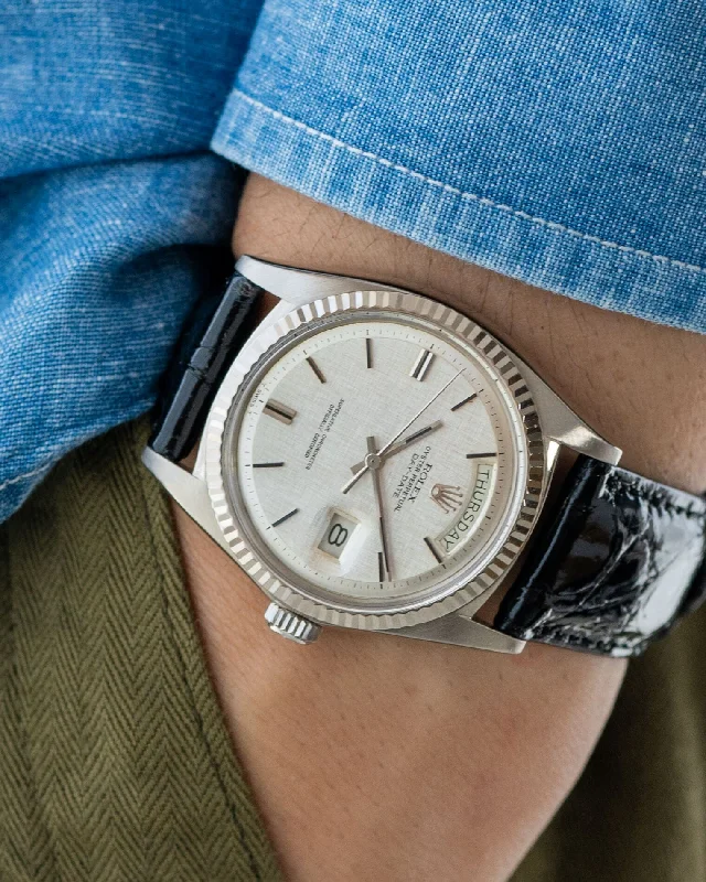 Rolex Day-Date 1803 WG Silver Linen Dial