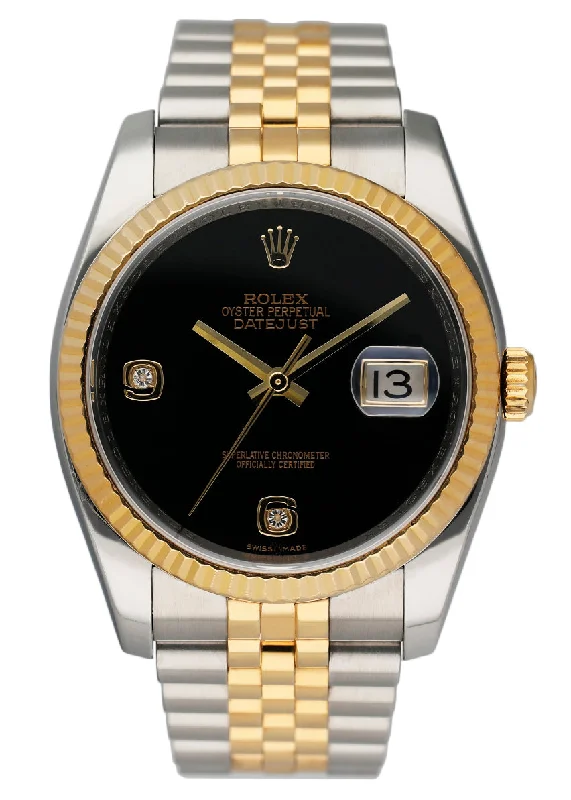 Rolex Datejust 116233 Black Onyx Dial Mens Watch