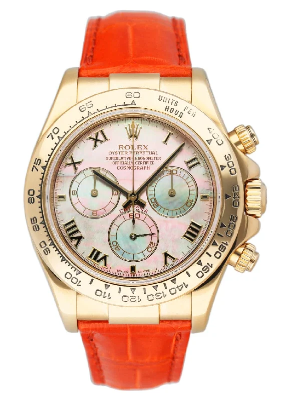 Rolex Daytona 116518 MOP Dial 18K Yellow Gold Mens Watch